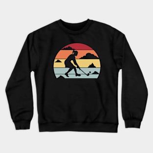 Vintage Retro Hockey Girl Crewneck Sweatshirt